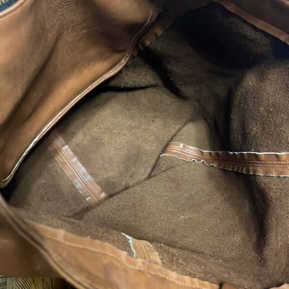 VTG COACH tote bucket bag naturally aged brown leather DYI beauty flawed gem - Picture 6 of 17